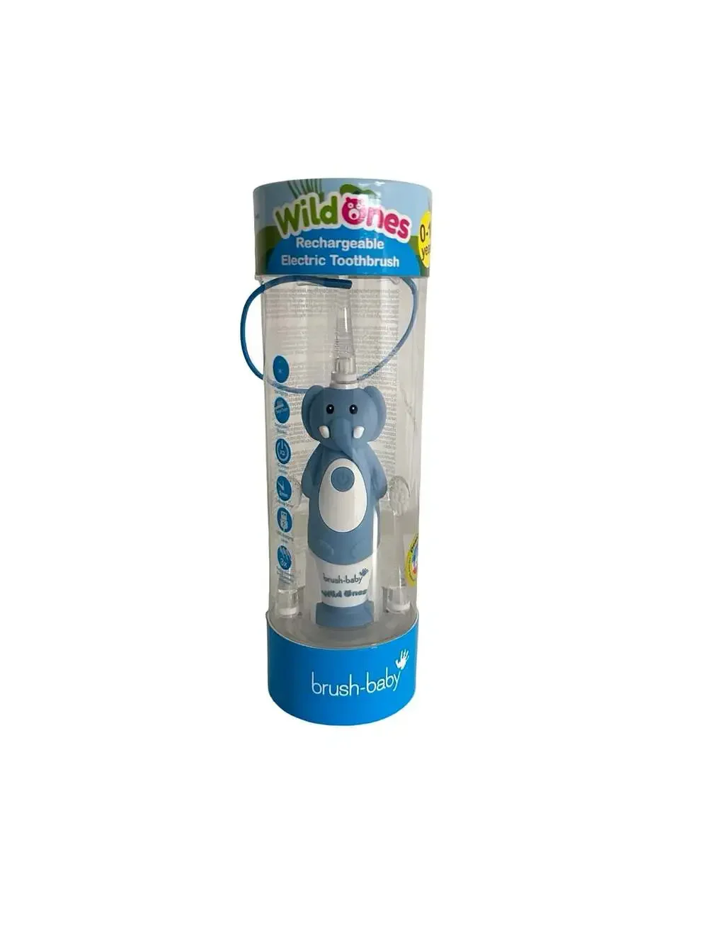 Brush-Baby WildOnes Rechargeable Kids Electric Toothbrush - Evie Elephant